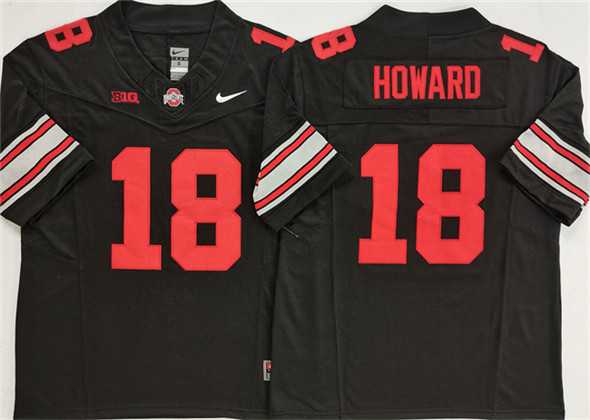 Men%27s Ohio State Buckeyes #18 Will Howard Black 2025 F.U.S.E. Limited Stitched Jersey